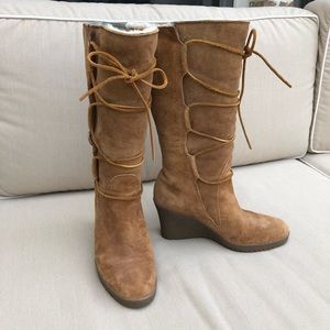Ugg Suede and shearling wedge Elsey Boots!